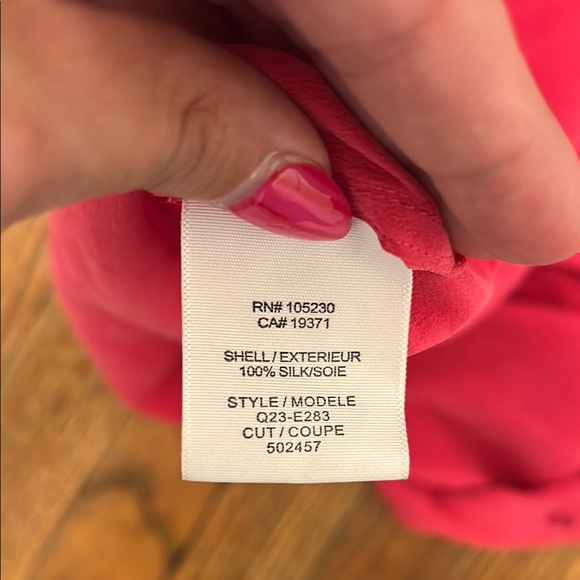 Equipment FR Sleeveless Hot Pink Button-Down Dress with tie size Large 100% silk - Picture 3 of 3